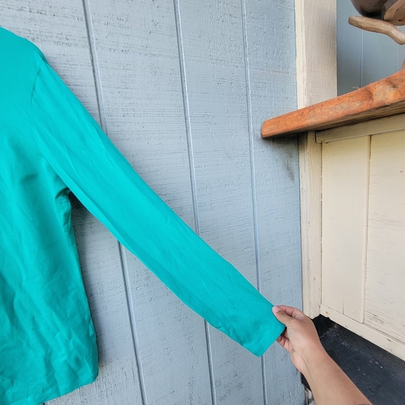 Lands End Skimmer Turtleneck Shaped Fit Cotton Modal sz XL Teal Seafoam - Picture 3 of 9